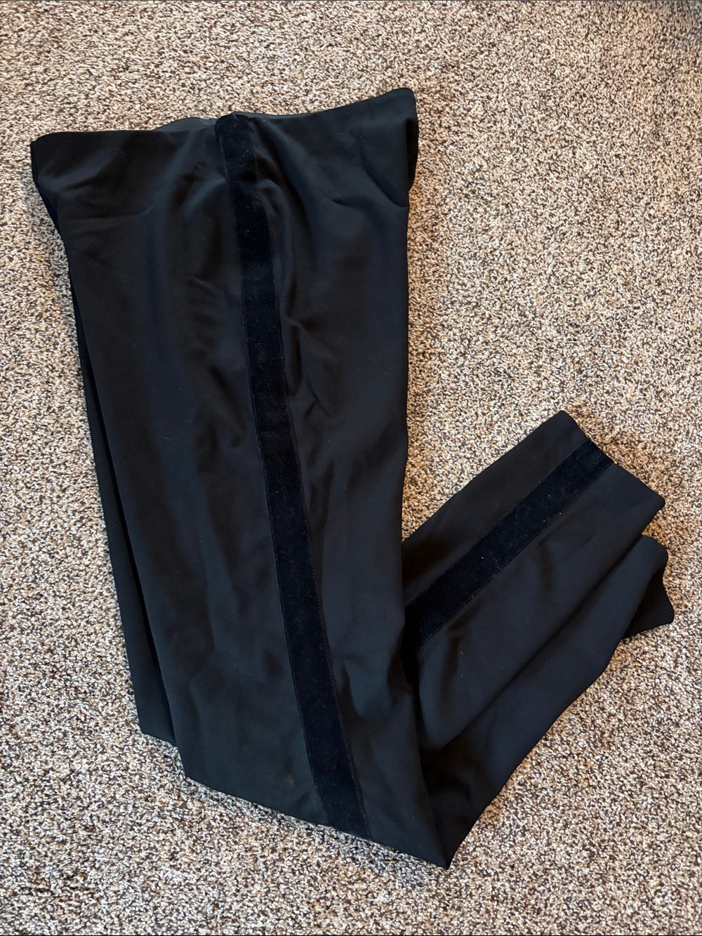 INC Black Velvet-Trim Ponte Leggings